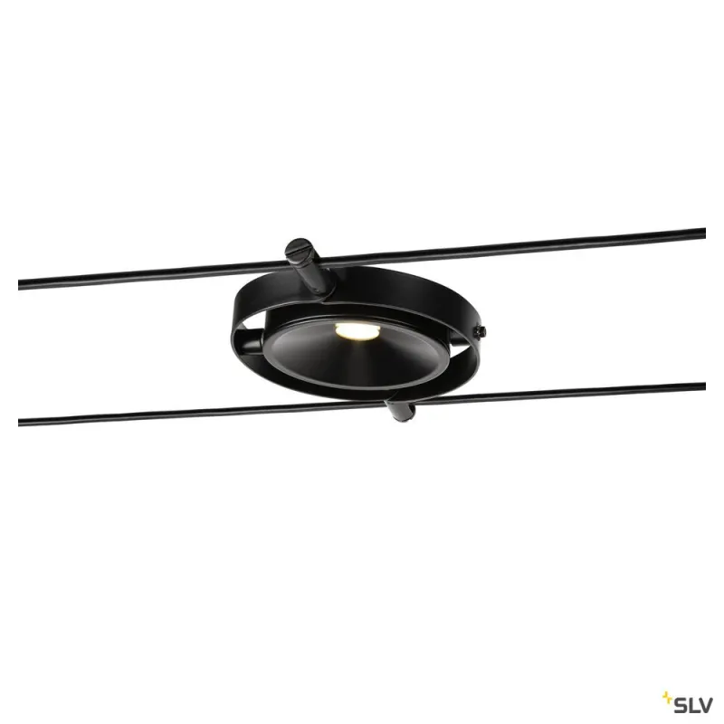 DURNO, spot pour câble tendu T.B.T. TENSEO intérieur, noir, LED, 6W, 2700K