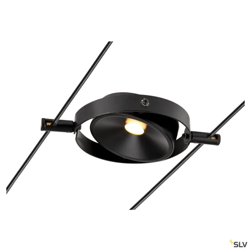 DURNO, spot pour câble tendu T.B.T. TENSEO intérieur, noir, LED, 6W, 2700K
