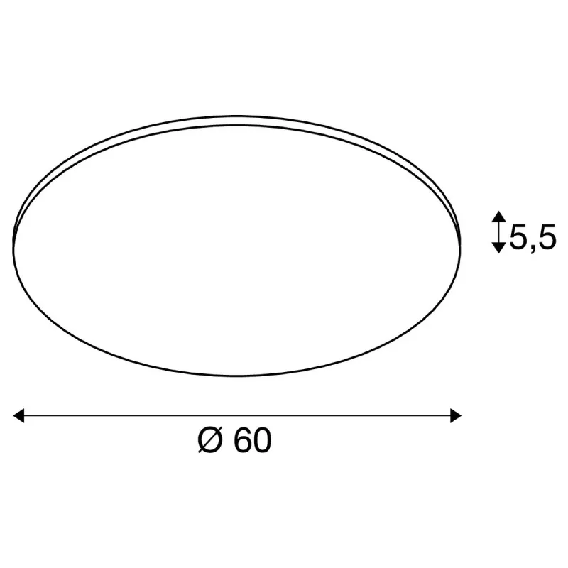 PANEL 60, plafonnier intérieur, rond, gris, LED, 43W, 4000K, variable Dali