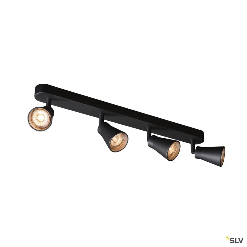 AVO, applique et plafonnier intérieur, quad, noir, GU10/QPAR51, 4x 50W max