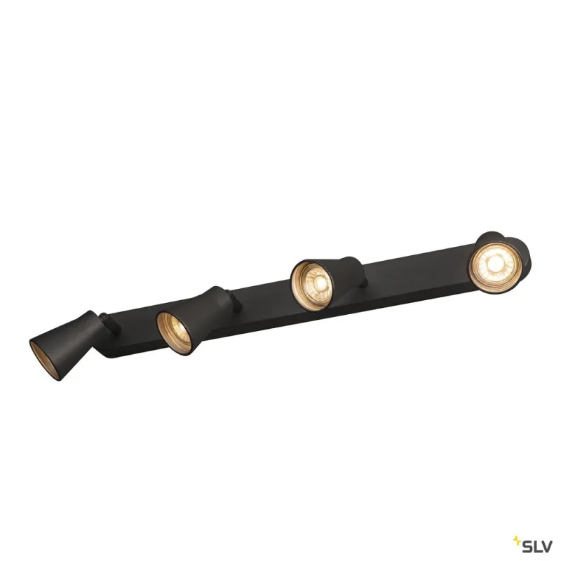 AVO, applique et plafonnier intérieur, quad, noir, GU10/QPAR51, 4x 50W max