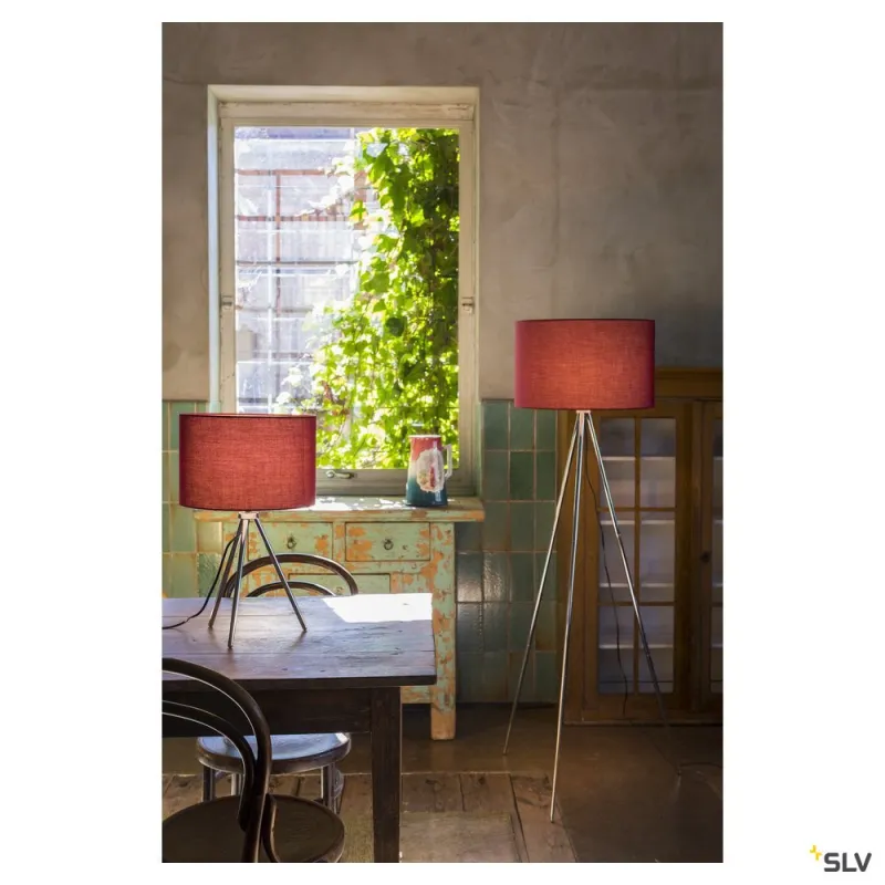 FENDA, lampadaire intérieur, trépied, chrome, E27, 40W max, sans abat-jour