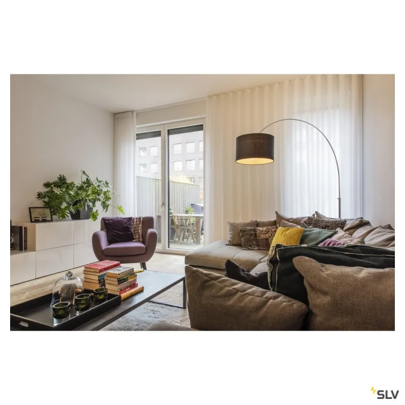FENDA BOW BASE, lampadaire intérieur, chrome, E27, 25W max, sans abat-jour