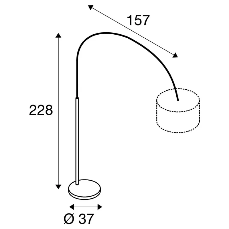 FENDA BOW BASE, lampadaire intérieur, chrome, E27, 25W max, sans abat-jour