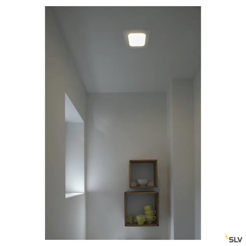 SENSER 12, encastré de plafond intérieur, carré, blanc mat, LED, 6W, 3000K