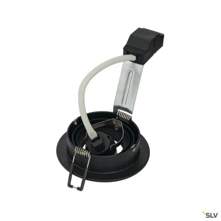 PIREQ, encastré de plafond intérieur, rond, noir mat, GU10/QPAR51, 50W max