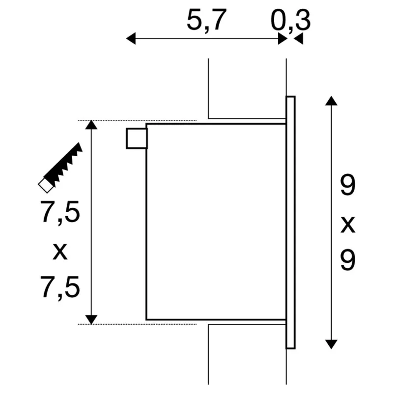 FRAME BASIC, encastré de plafond ou mural intérieur, blanc, LED, 1W, 3000K