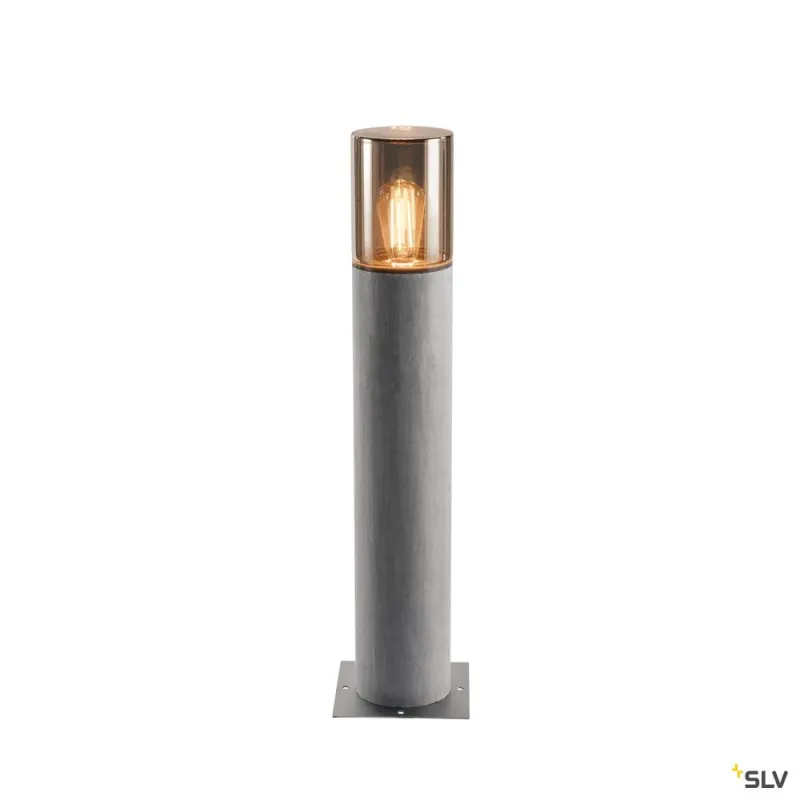 LISENNE 70, borne extérieure, gris/verre fumé, E27, 23W max, IP54, basalte