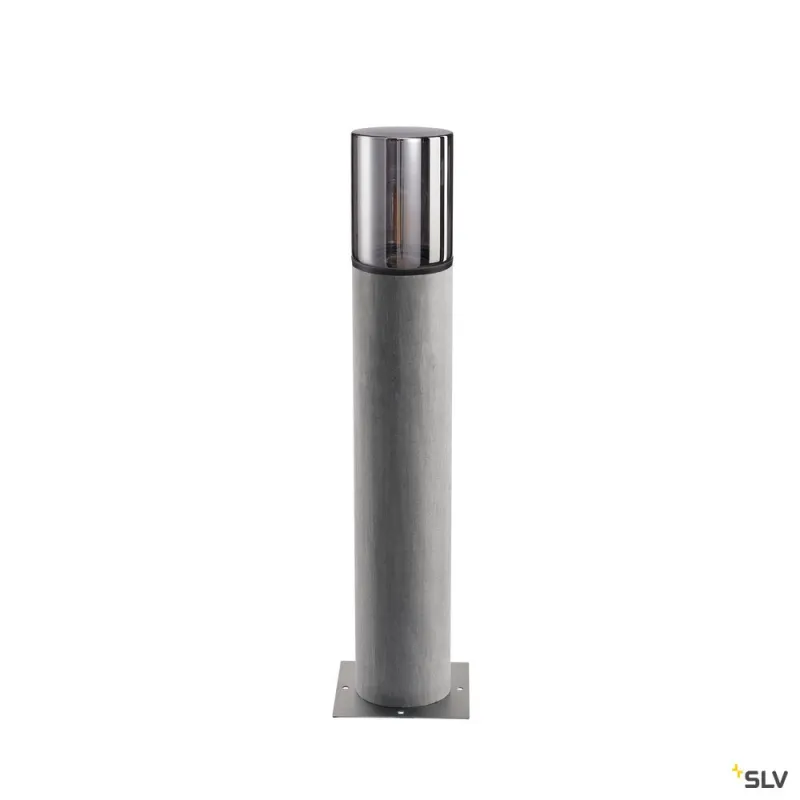 LISENNE 70, borne extérieure, gris/verre fumé, E27, 23W max, IP54, basalte
