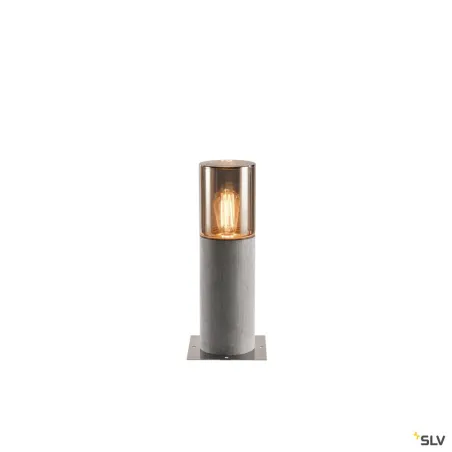 LISENNE 40, borne extérieure, gris/verre fumé, E27, 23W max, IP54, basalte