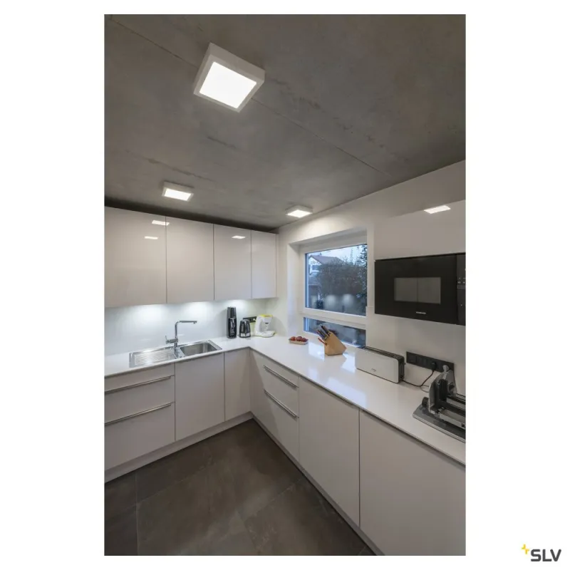 SENSER 24, applique et plafonnier intérieur, carré, blanc, LED, 15W, 4000K