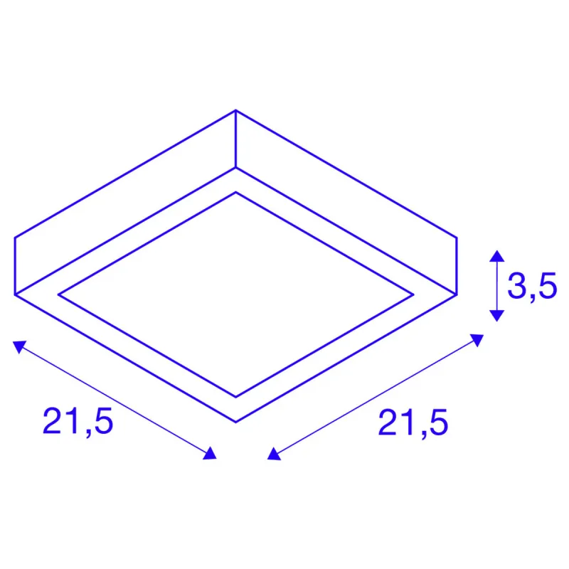 SENSER 24, applique et plafonnier intérieur, carré, blanc, LED, 15W, 4000K