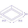 SENSER 24, applique et plafonnier intérieur, carré, blanc, LED, 15W, 4000K