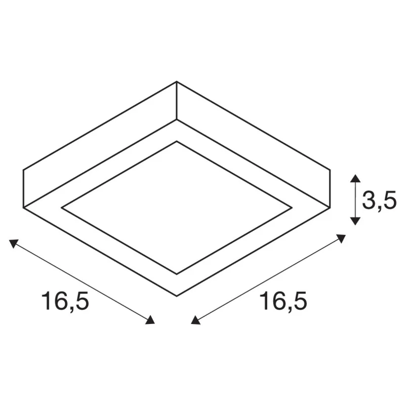 SENSER 18, applique et plafonnier intérieur, carré, blanc, LED, 12W, 4000K