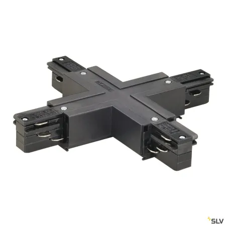 EUTRAC®, connecteur en X, intérieur, pour rail 3 allumages en saillie, noir