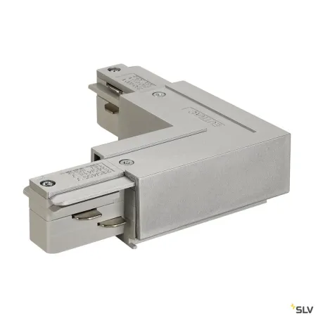 EUTRAC®, connecteur en L, intérieur, pour rail 3 allumages en saillie, gris