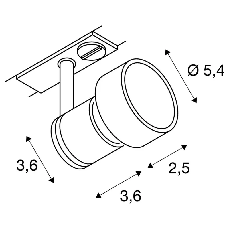 PURI TRACK, spot pour rail 1 allumage intérieur, gris, GU10/QPAR51, 50W max