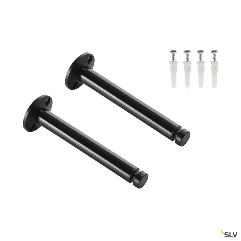 TENSEO,  renvois plafond, intérieur, pour câble tendu T.B.T, noir, 2 pièces