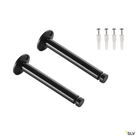TENSEO,  renvois plafond, intérieur, pour câble tendu T.B.T, noir, 2 pièces