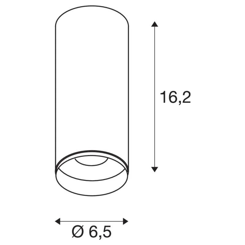 NUMINOS® S, plafonnier intérieur, 36 deg , noir, LED, 11W, 4000K, variable Dali