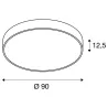 MEDO 90, plafonnier intérieur, rond, noir, LED, 119W, 3000K, variable 1-10V