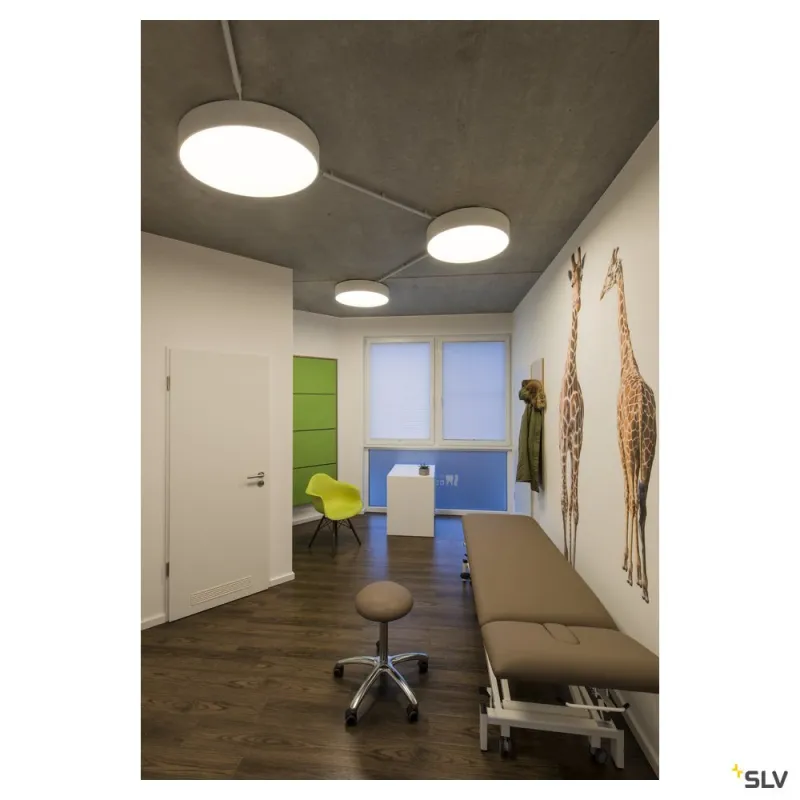 MEDO 90, plafonnier intérieur, rond, gris, LED, 119W, 3000K, variable 1-10V