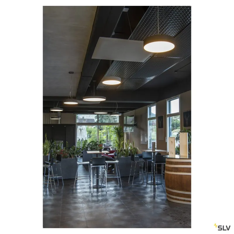 MEDO 90, plafonnier intérieur, rond, gris, LED, 119W, 3000K, variable 1-10V