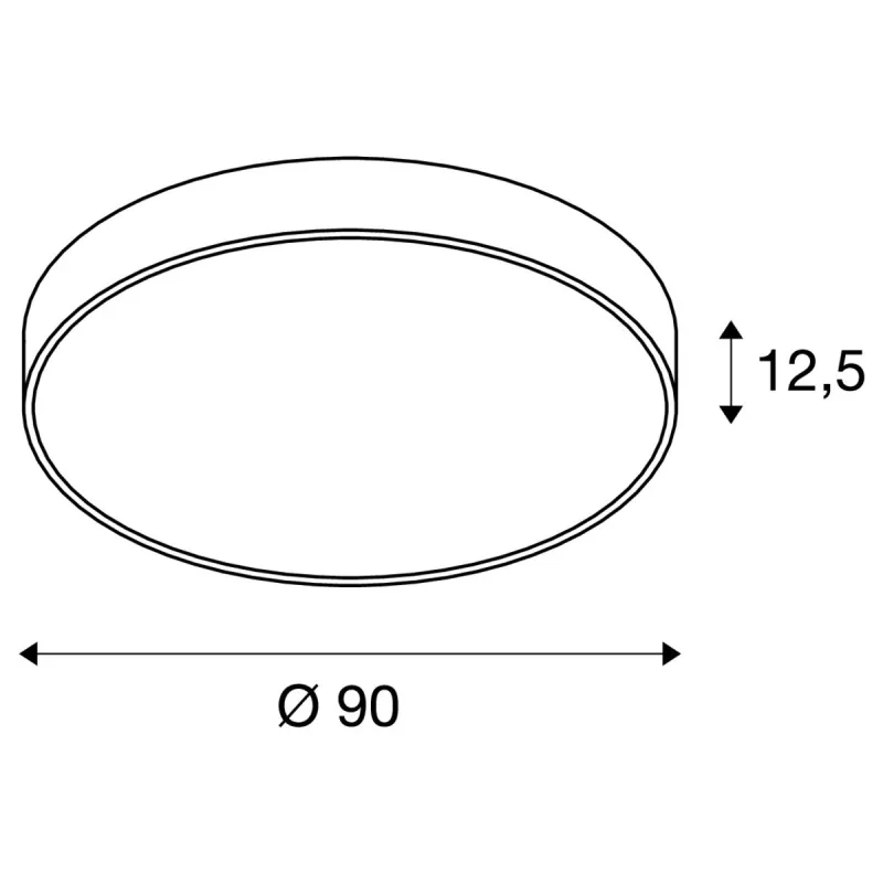 MEDO 90, plafonnier intérieur, rond, gris, LED, 119W, 3000K, variable 1-10V