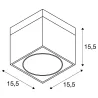 KARDAMOD, plafonnier intérieur, simple, carré, blanc, GU10/QPAR111, 75W max