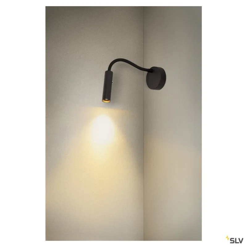 KARPO GOOSE, applique intérieure, liseuse, noir, LED, 5,8W, 3000K, variable