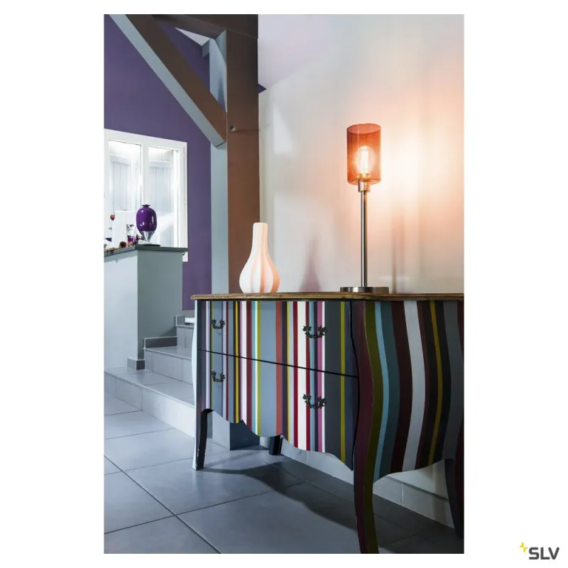 FENDA, lampe à poser intérieure, métal brossé, E27, 60W max, sans abat-jour