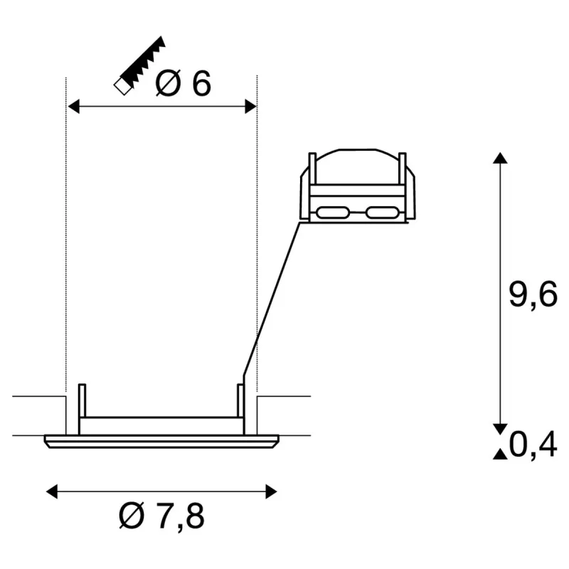 PIKA, encastré de plafond intérieur, rond, fixe, gris, GU10/QPAR51, 50W max