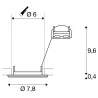 PIKA, encastré de plafond intérieur, rond, fixe, gris, GU10/QPAR51, 50W max