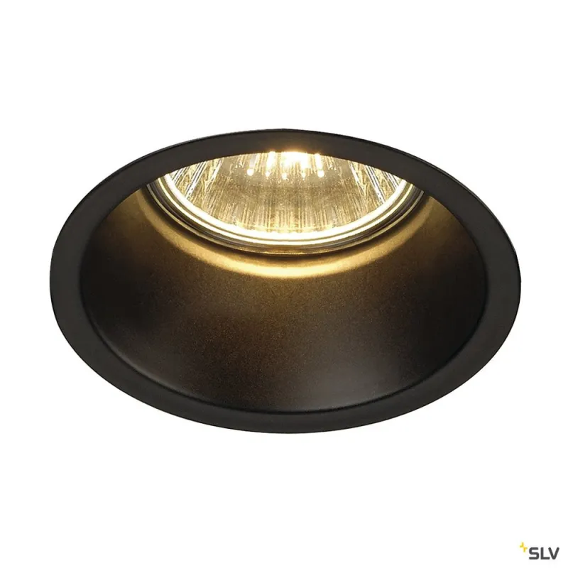 HORN, encastré de plafond intérieur, simple, noir mat, GU10/QPAR51, 50W max