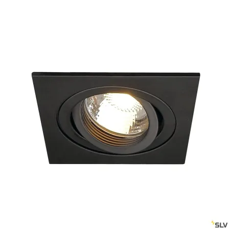 PIREQ, encastré de plafond intérieur, carré, noir mat, GU10/QPAR51, 50W max