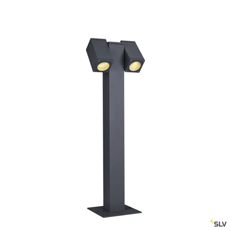 THEO PATHLIGHT, borne extérieure, double, anthracite, GU10, 2x 7W max, IP44