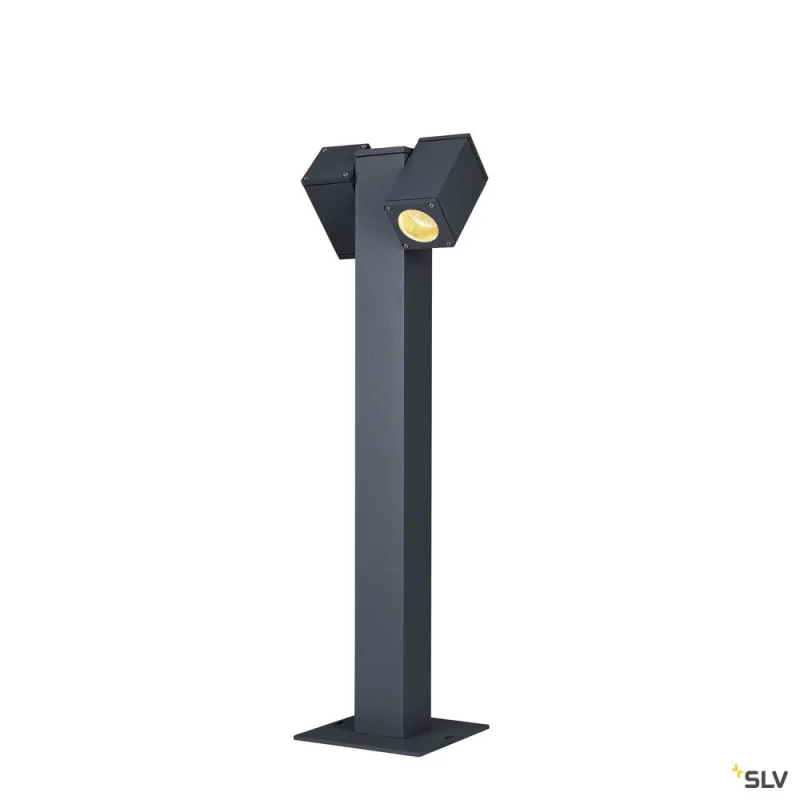 THEO PATHLIGHT, borne extérieure, double, anthracite, GU10, 2x 7W max, IP44