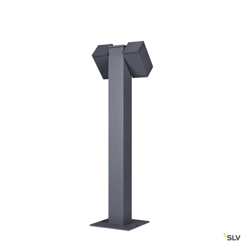 THEO PATHLIGHT, borne extérieure, double, anthracite, GU10, 2x 7W max, IP44
