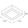 SENSER 12, applique et plafonnier intérieur, carré, blanc, LED, 8,2W, 4000K