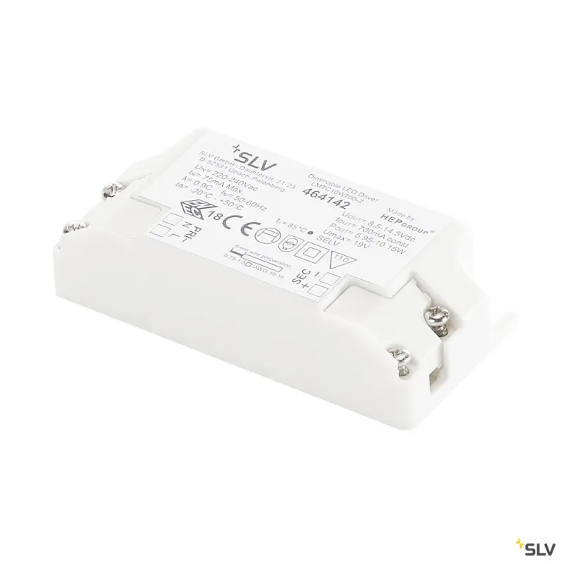 Alimentation LED, intérieur, blanc, 10W, 700mA, serre-câble inclus, variable