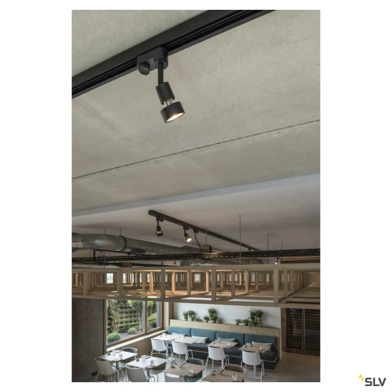 PURI TRACK, spot pour rail 3 allumages intérieur, noir, GU10/QPAR51, 50W max