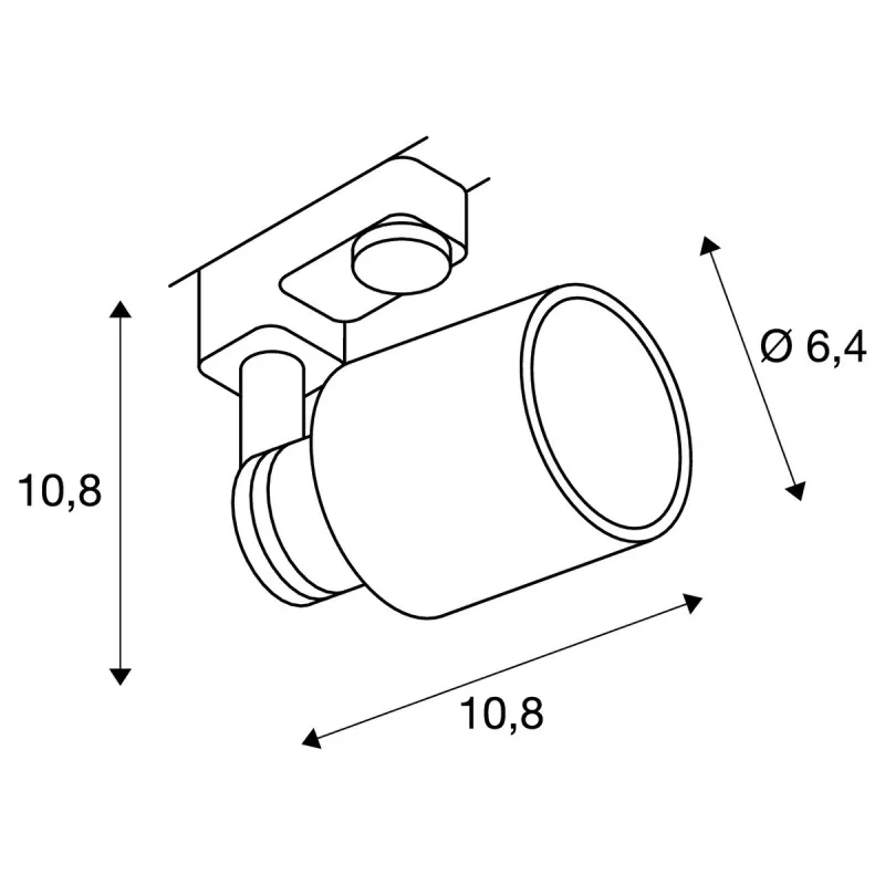 PURI TRACK, spot pour rail 3 allumages intérieur, noir, GU10/QPAR51, 10W max