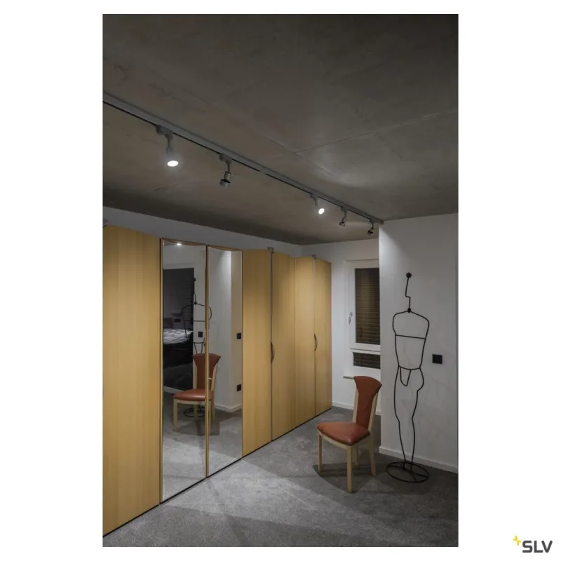 PURI TRACK, spot pour rail 3 allumages intérieur, gris, GU10/QPAR51, 50W max