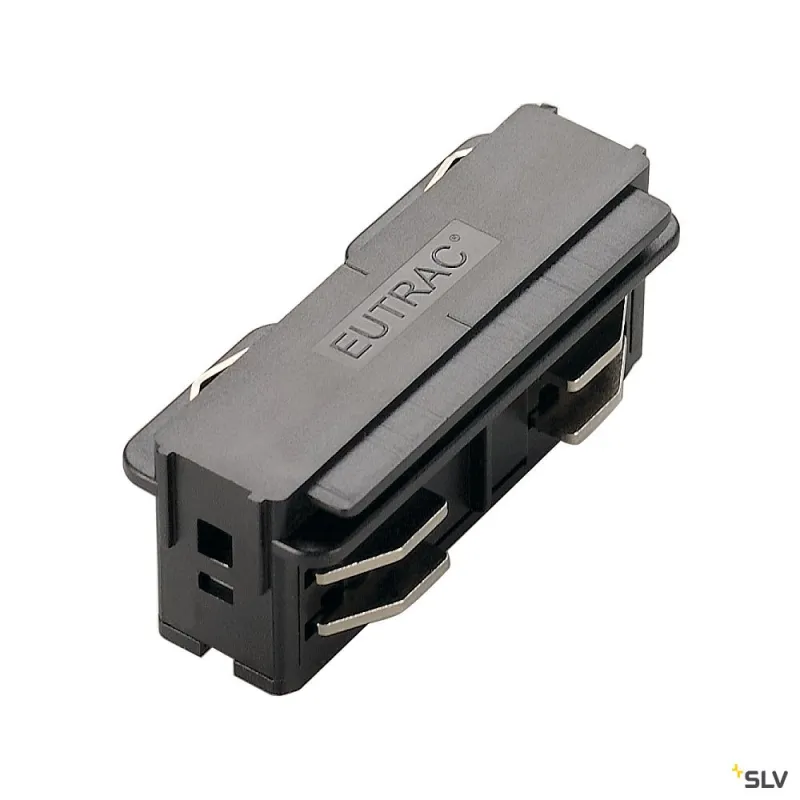 EUTRAC®, connecteur droit, intérieur, pour rail 3 allumages en saillie, noir