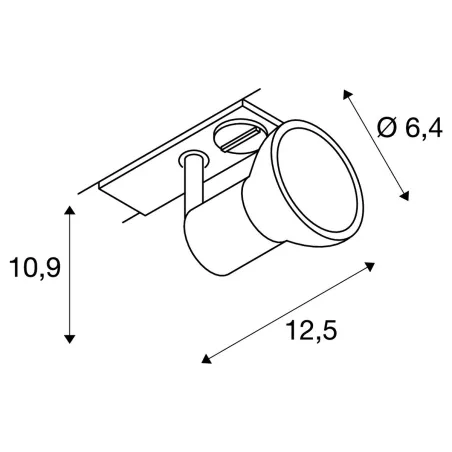 PURIA TRACK, spot pour rail 1 allumage intérieur, gris, GU10/QPAR51, 10W max