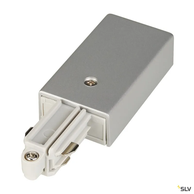 Alimentation, terre droite, intérieur, pour rail 1 allumage en saillie, gris