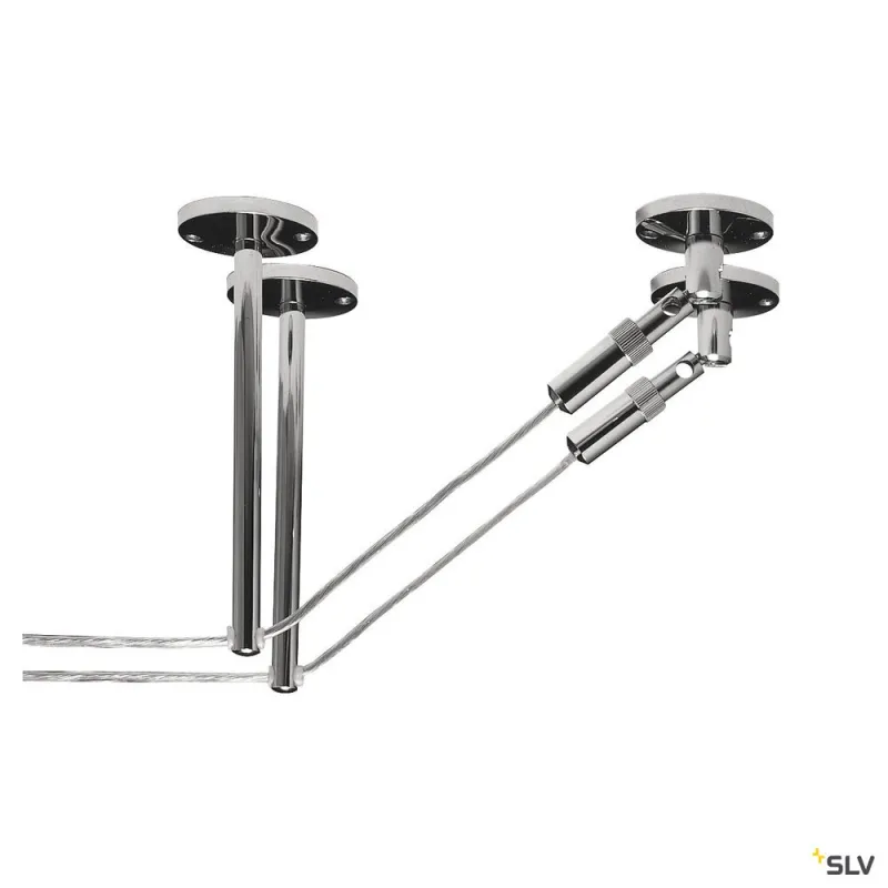 TENSEO, renvois plafond, intérieur, pour câble tendu T.B.T, chrome, 2 pièces