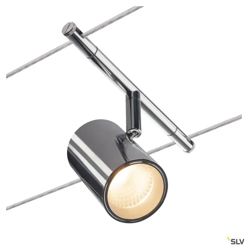 NOBLO SPOT, spot pour câble tendu T.B.T. intérieur, chrome, LED, 8,5W, 2700K