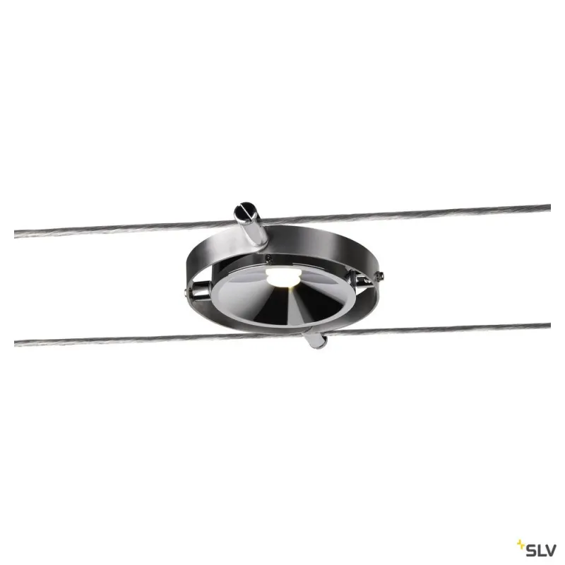 DURNO, spot pour câble tendu T.B.T. TENSEO intérieur, chrome, LED, 6W, 2700K