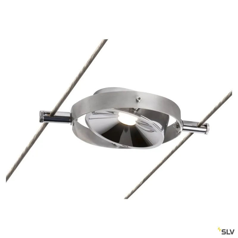 DURNO, spot pour câble tendu T.B.T. TENSEO intérieur, chrome, LED, 6W, 2700K